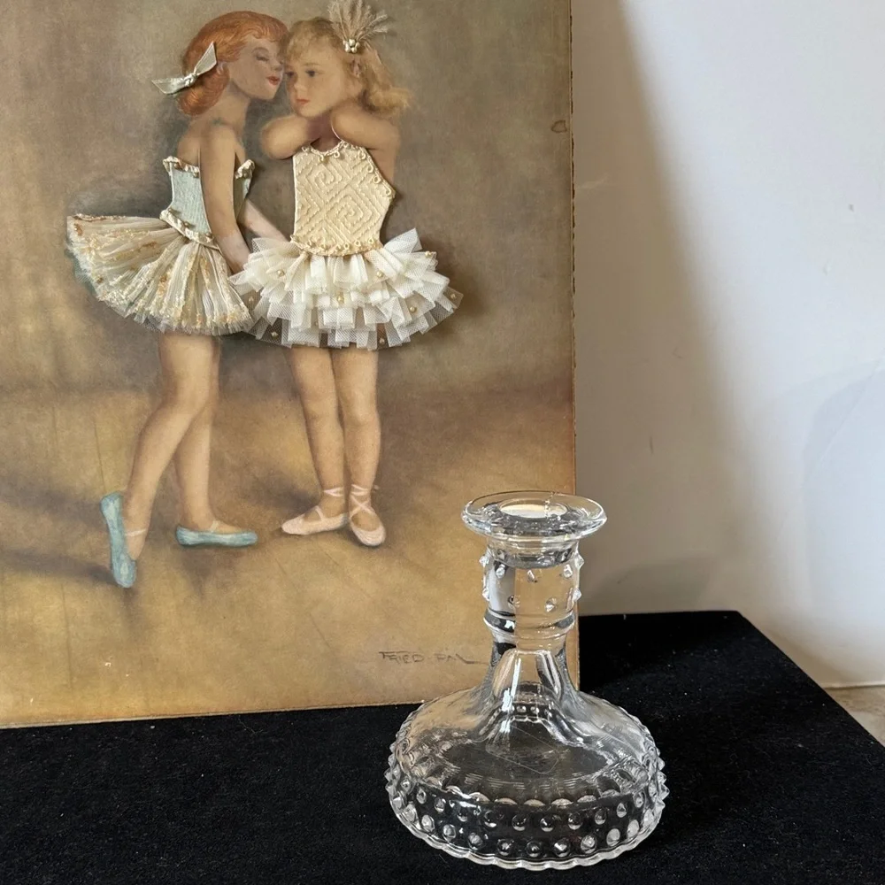 Vintage L.E. Smith Glass clear Hobnail 5